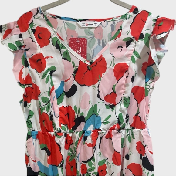 Maternity Poppy Ruffle Cap sleeves Nursing Dress Size Medium - Picture 6 of 12